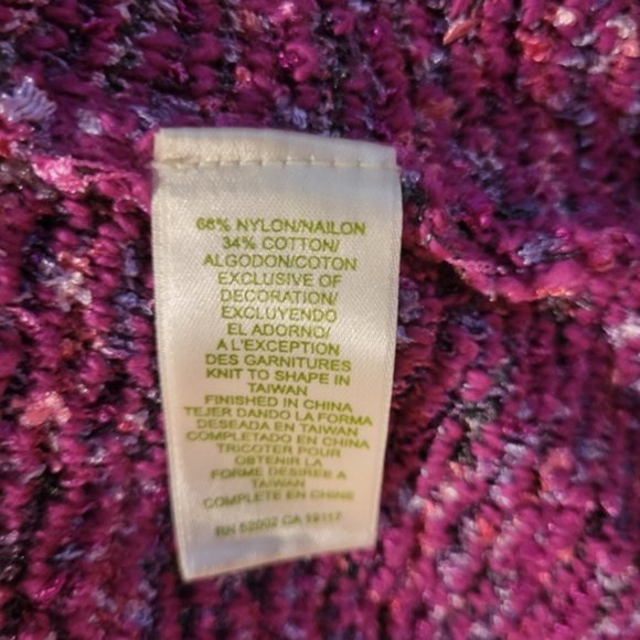 NWT Sigrid Olsen Plum Purple Cardigan Sweater Sz XL - Picture 4 of 4